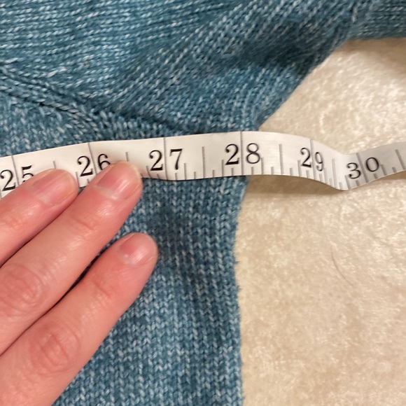 ST. JOHN’S BAY- High Neck Teal Sweater with Button Up Shoulder: Sz 1X - Picture 8 of 9